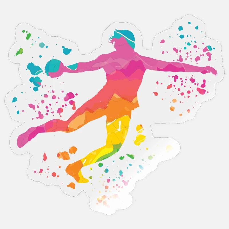 Diskuswerfer Colorsplash Diskuswurf Sticker Größe S (10 x 10 cm)