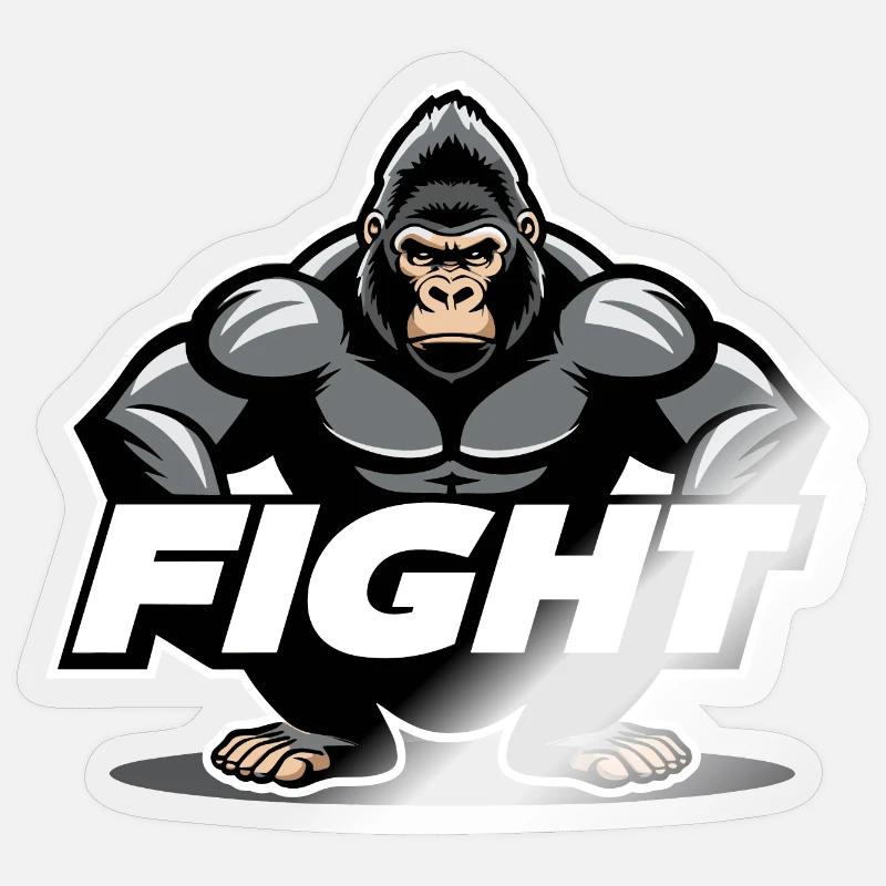 Fighter Gorilla Sticker size S (10 x 10 cm)