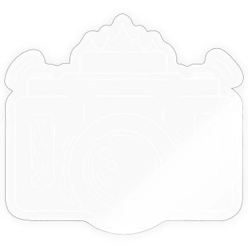 Kamera mit Krone Icon/Logo - Sticker Größe S (10 x 10 cm) - Transparent glänzend - Vorne