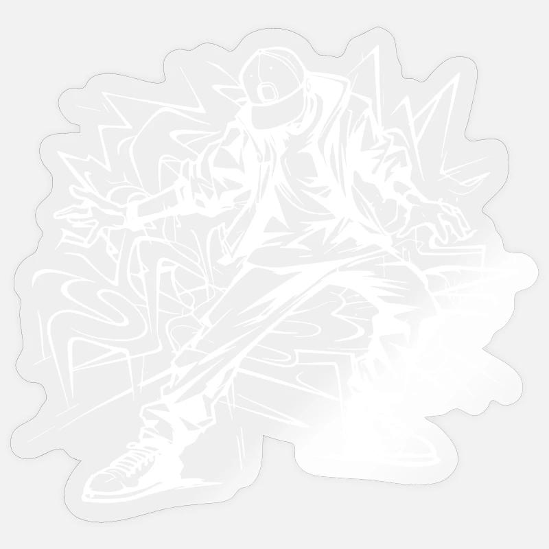 Breakdancer Drawing Sticker size S (10 x 10 cm)