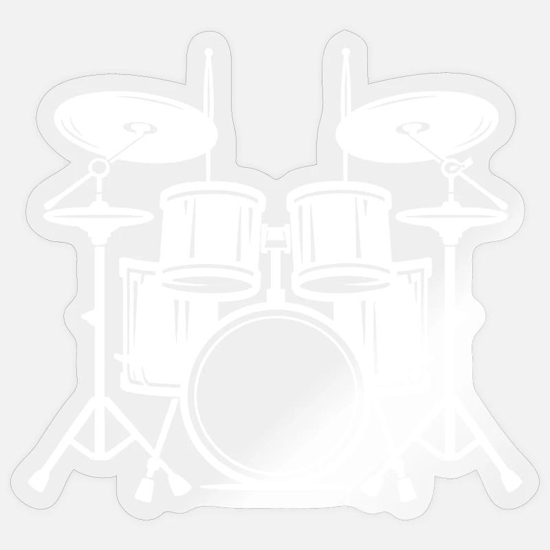 Drum Sketch - Sticker size S (10 x 10 cm) - transparent glossy
