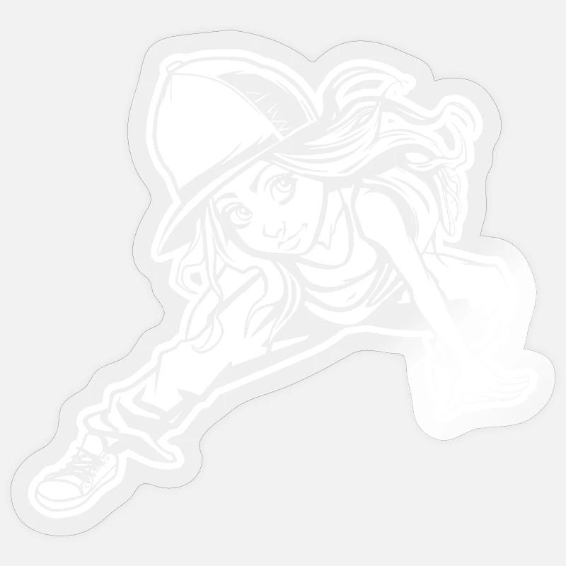 Breakdancerin - Sticker Größe S (10 x 10 cm) - Transparent glänzend