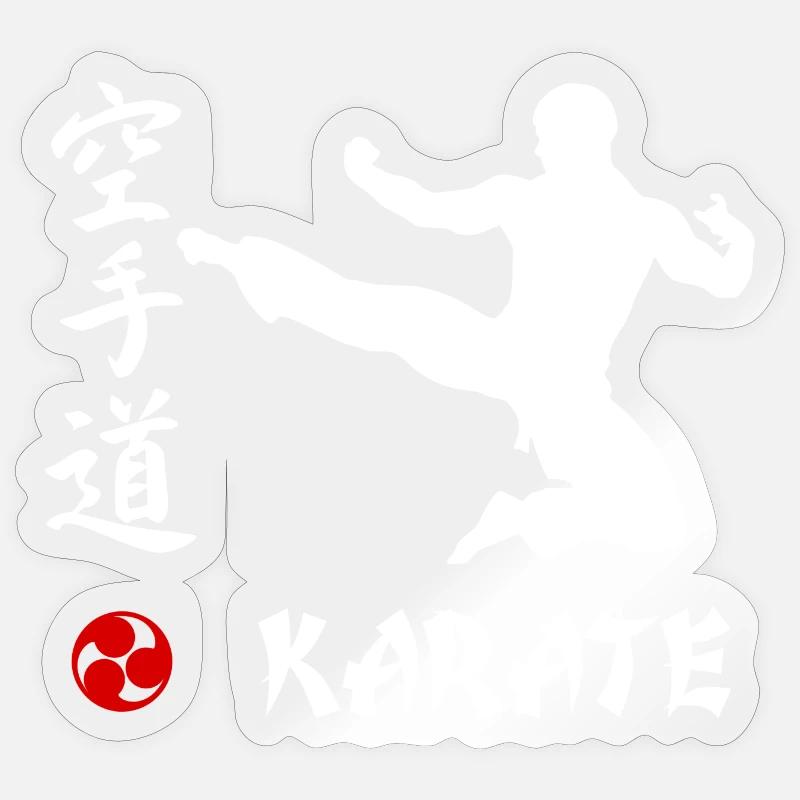 Karaté blanc - Sticker taille S (10 x 10 cm) - brillant transparent