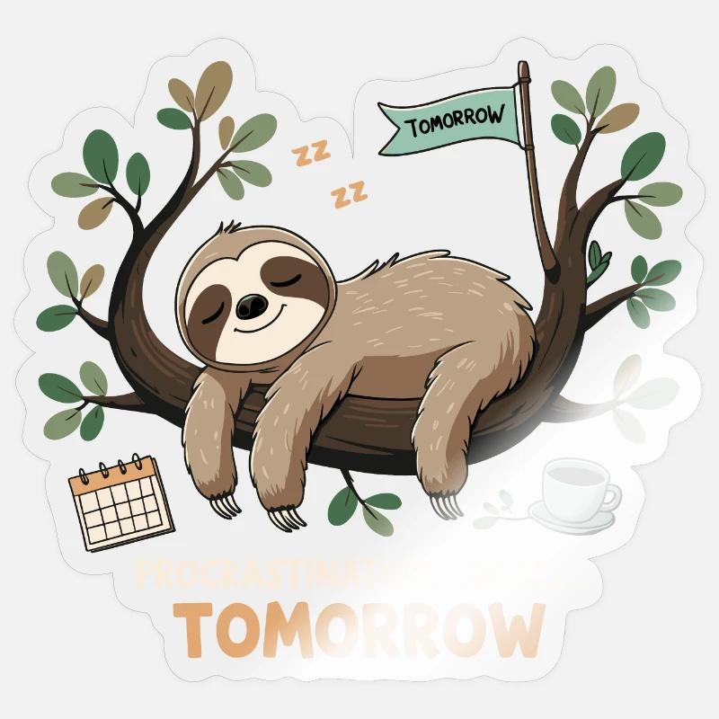 Procrastinators Unite: Tomorrow Sticker Größe S (10 x 10 cm)