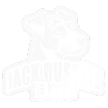 "Jack Russell Dad" mit Hundekopf - Sticker Größe S (10 x 10 cm) - Transparent glänzend - Vorne