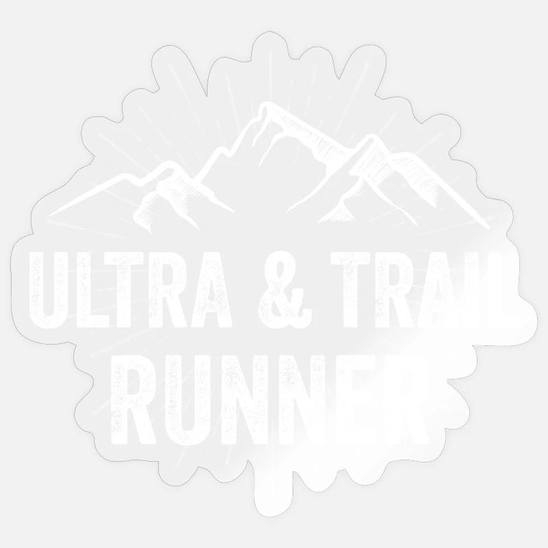 Ultra & Trail Runner - Sticker taille S (10 x 10 cm) - brillant transparent