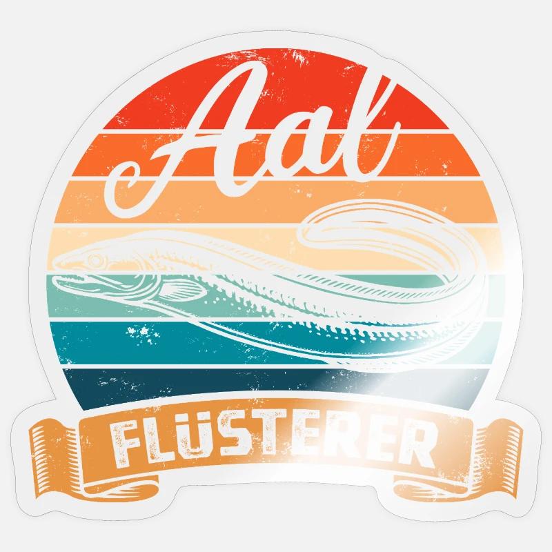 Aal Flüsterer - Fisch - Angler Geschenk - Sticker Größe S (10 x 10 cm) - Transparent glänzend