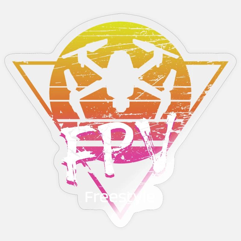 FPV Freestyle Drohne - Sticker Größe S (10 x 10 cm) - Transparent glänzend