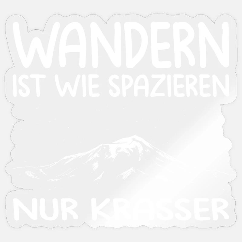 Wandern Sprüche Wanderer Wanderoutfits - Sticker Größe S (10 x 10 cm) - Transparent glänzend