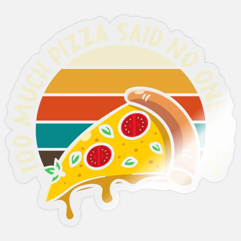 Pizza Meme Retro Sunset - Sticker size S (10 x 10 cm) - transparent glossy