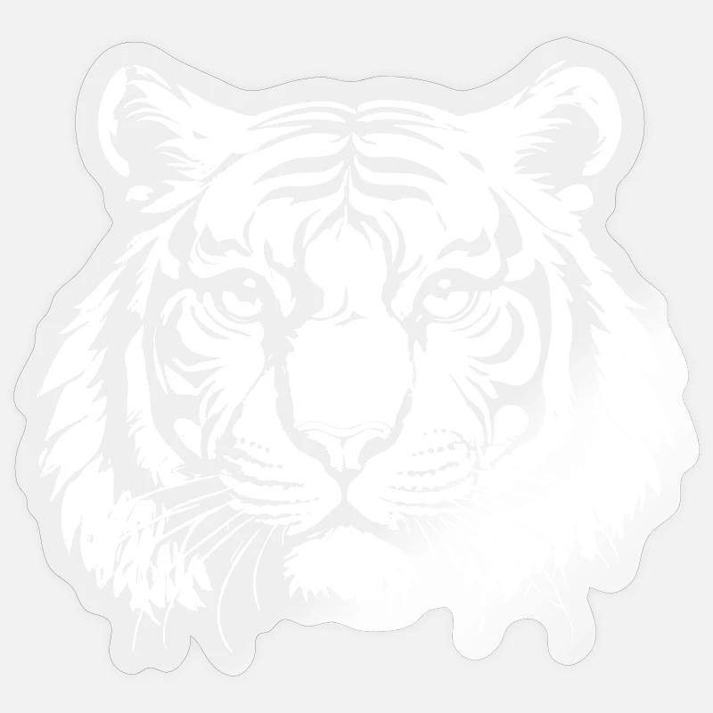 Tigre - Sticker taille S (10 x 10 cm) - brillant transparent