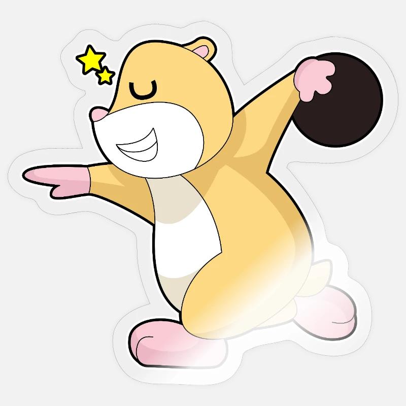 Hamster Bowling Bowlingkugel Sticker Größe S (10 x 10 cm)