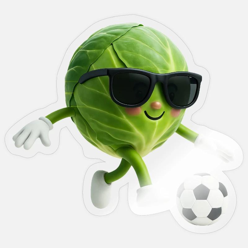 Fußball Kohl - Sticker Größe S (10 x 10 cm) - Transparent glänzend
