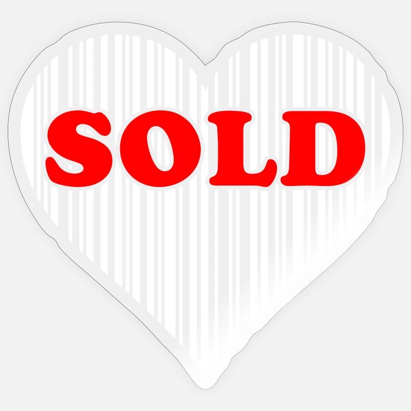Herz Barcode Liebe – Sold Code Strichcode Geschenk Sticker Größe S (10 x 10 cm)