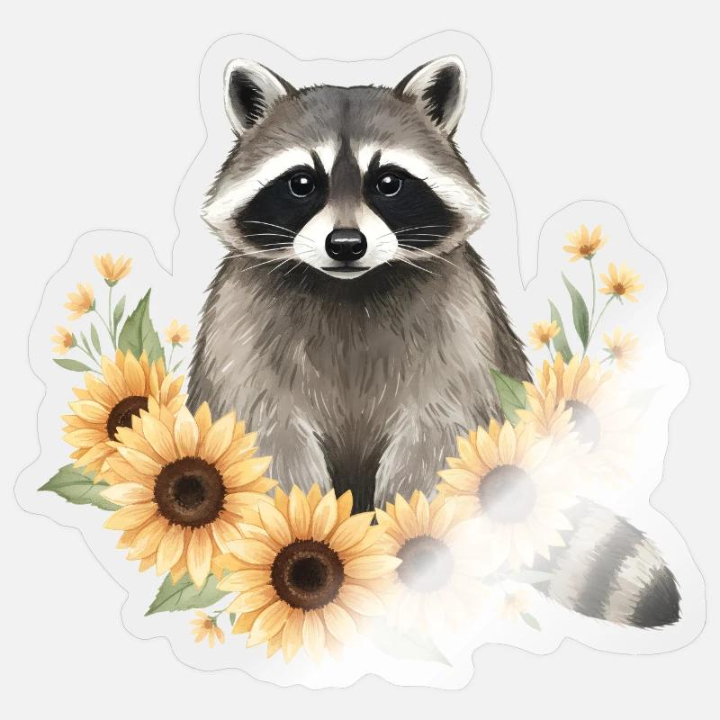 Waschbär - Sticker Größe S (10 x 10 cm) - Transparent glänzend