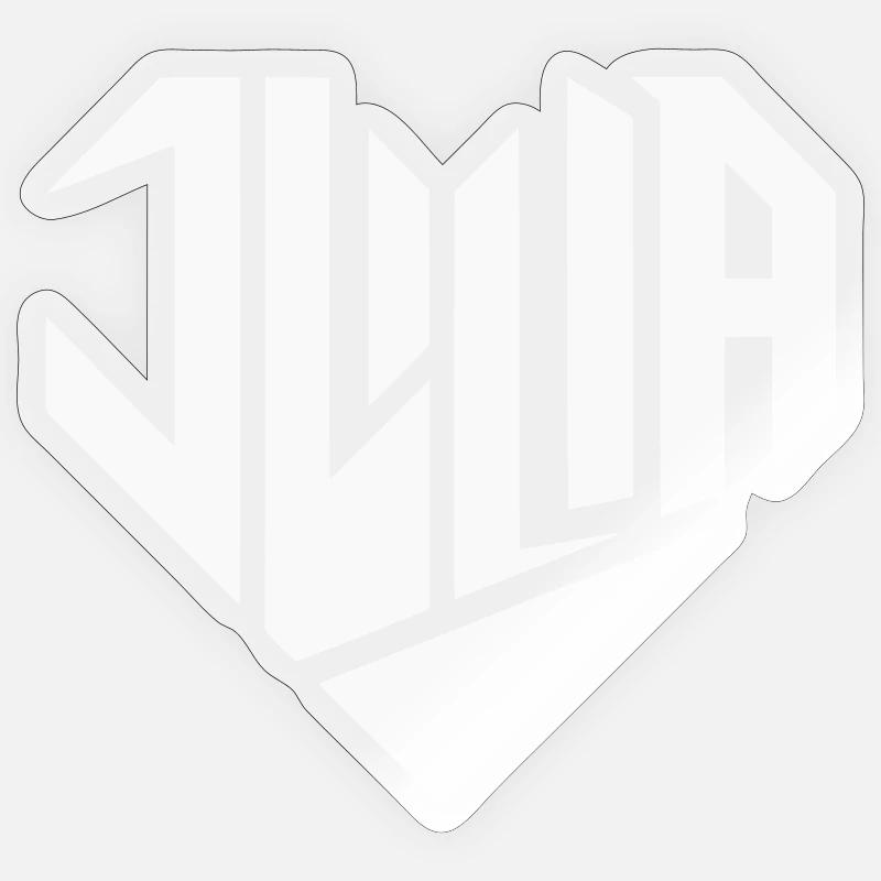Julia Name Design Heart Design - Color Variable Sticker size S (10 x 10 cm)