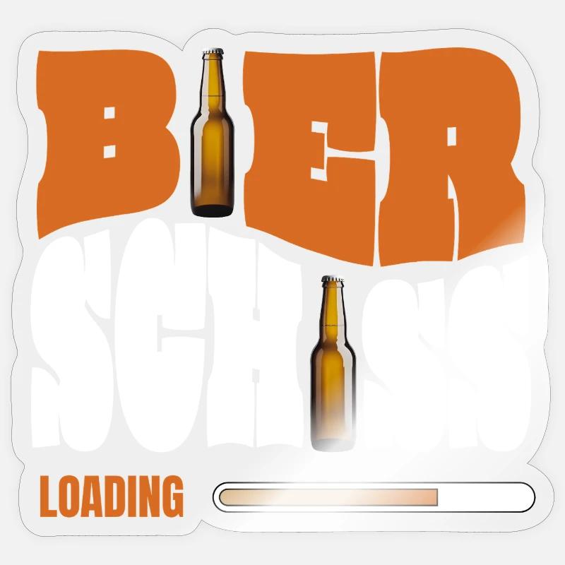 Bierschiss Loading - Sticker Größe S (10 x 10 cm) - Transparent glänzend