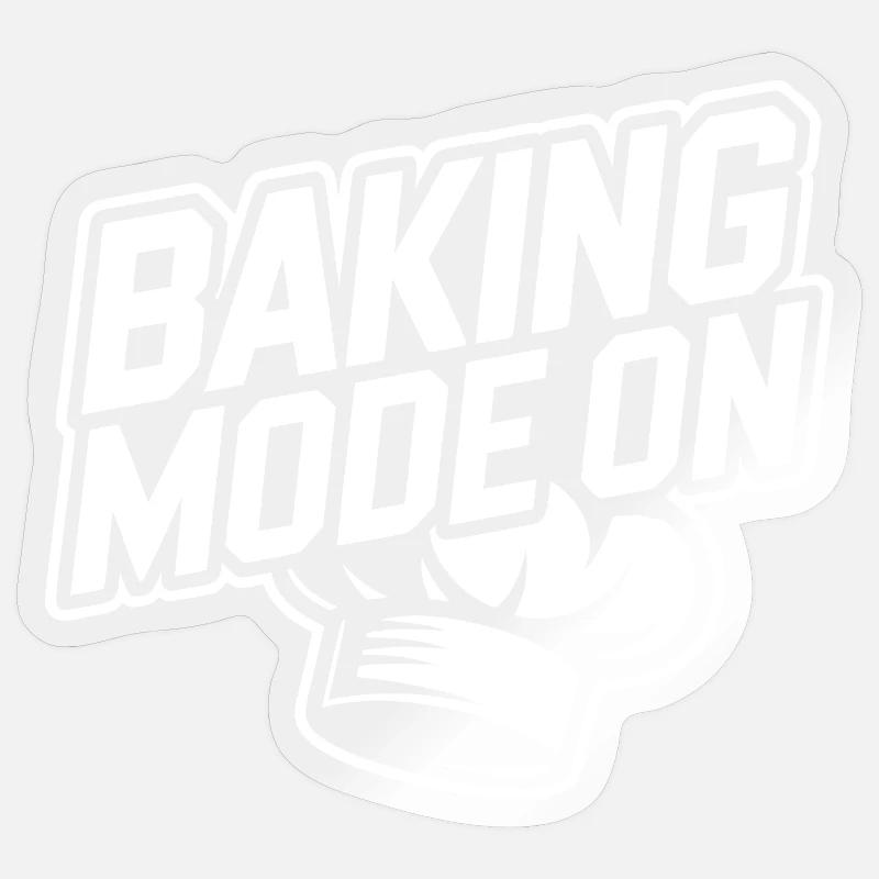 Backmodus Aktiv – Bäcker Stil - Sticker Größe S (10 x 10 cm) - Transparent glänzend