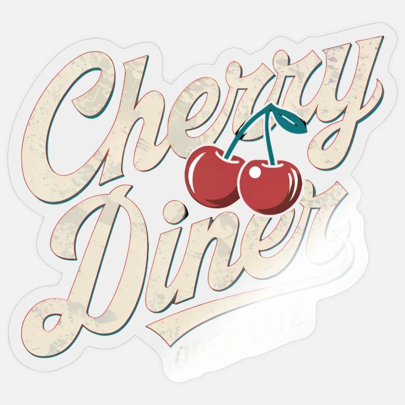 Dîner rétro Sticker taille S (10 x 10 cm)