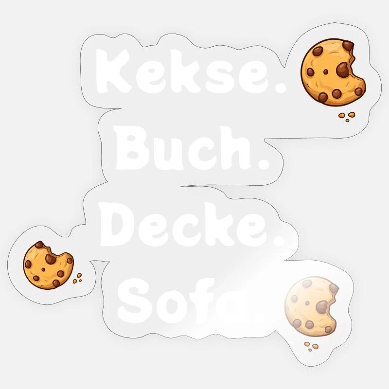 Biscuits. Book. Ceiling. Sofa. Sticker size S (10 x 10 cm)