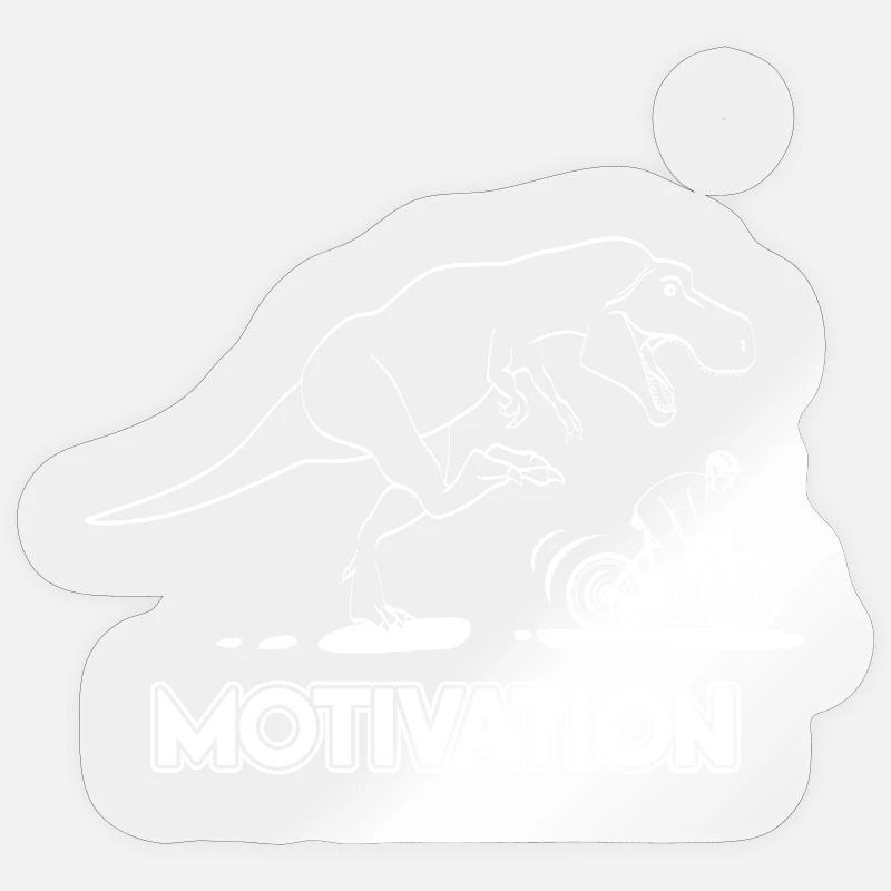 T-Rex Motivator & Radfahrer - Sticker Größe S (10 x 10 cm) - Transparent glänzend