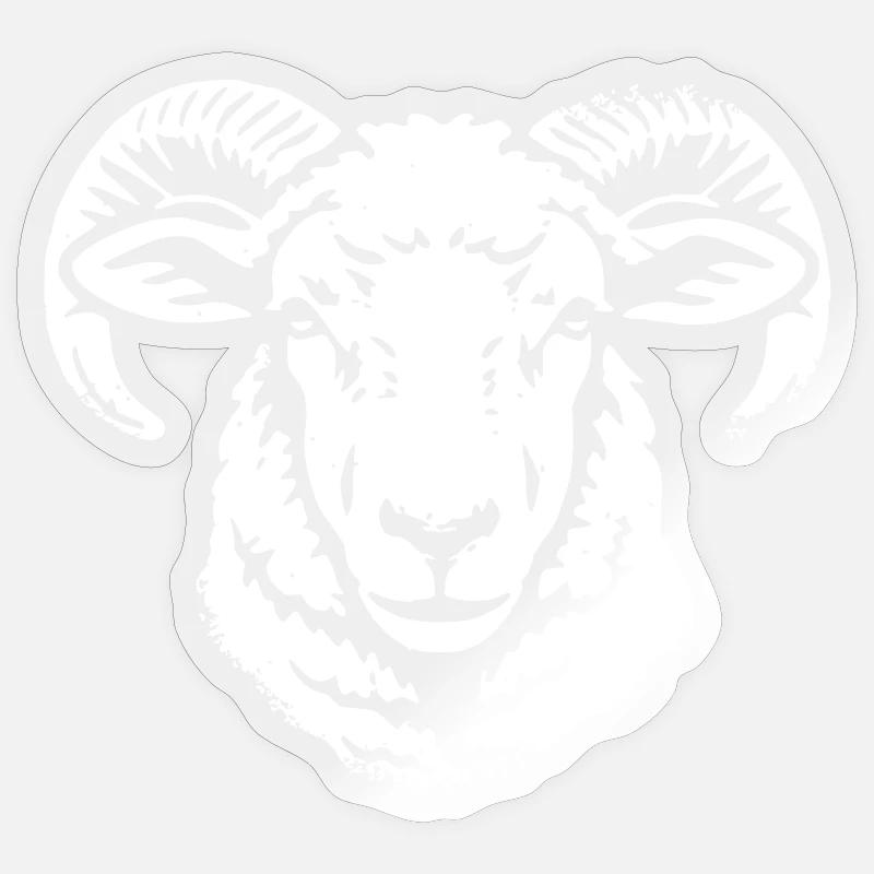 Widder Kopf Ram Schafbock Horn Vektor Sticker Größe S (10 x 10 cm)