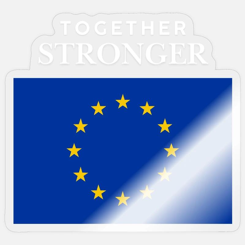 Drapeau européen plus fort ensemble Sticker taille S (10 x 10 cm)