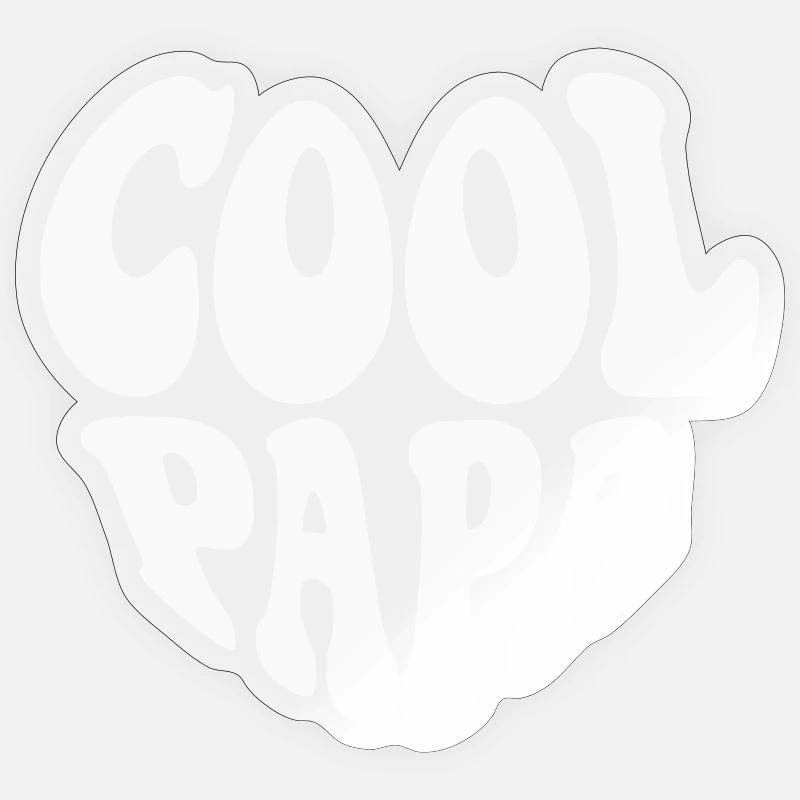 Cool Papa Heart Logo – Anpassbare Farbe Sticker Größe S (10 x 10 cm)