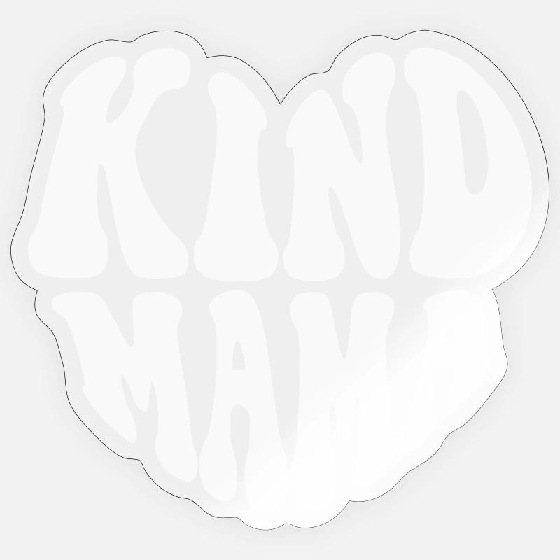 Kind Mama Heart Logo – Anpassbare Farbe Sticker Größe S (10 x 10 cm)