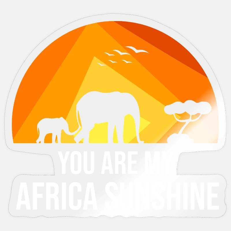 Safari Afrique Savane Éléphant de savane - Sticker taille S (10 x 10 cm) - brillant transparent