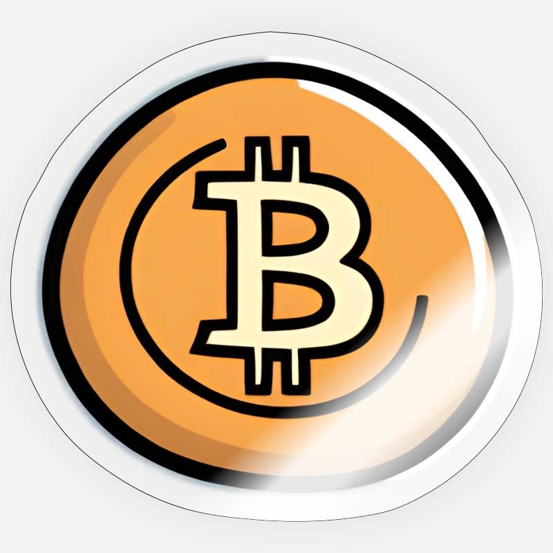 Bitcoin Münzkunst Emblem - Sticker Größe S (10 x 10 cm) - Transparent glänzend