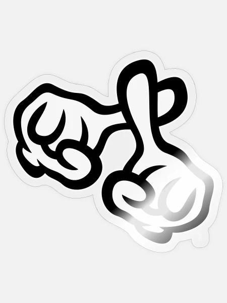 Fingerkreuz (Hände / Kreuz / Religion / NEG 1C) - Sticker Größe S (10 x 10 cm) - Transparent glänzend