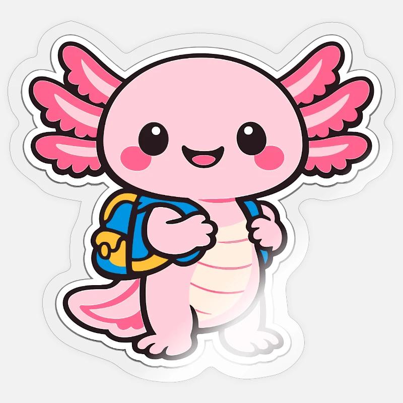 Cuddly axolotl - Sticker size S (10 x 10 cm) - transparent glossy