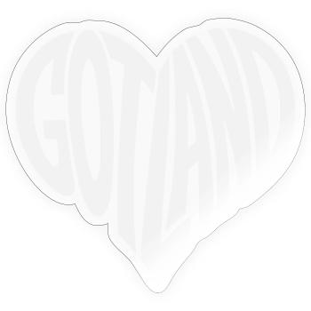Gotland Herz Schriftzug - Sticker Größe S (10 x 10 cm) - Transparent glänzend - Vorne