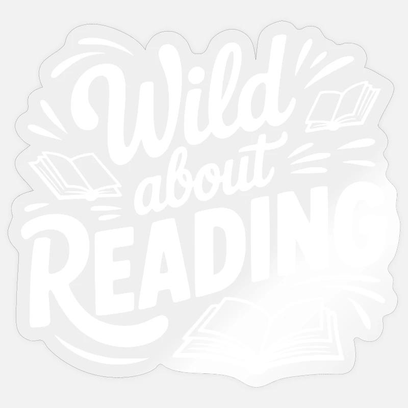 Passionné de lecture - Sticker taille S (10 x 10 cm) - brillant transparent