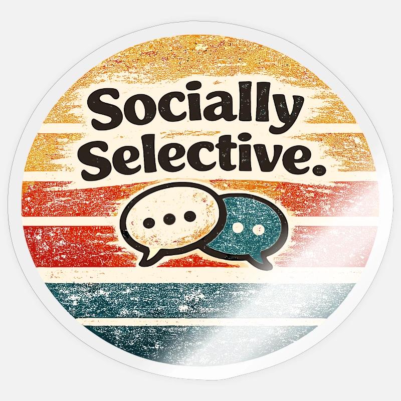 Socially Selective – Retro Chat Meme Sticker Größe S (10 x 10 cm)