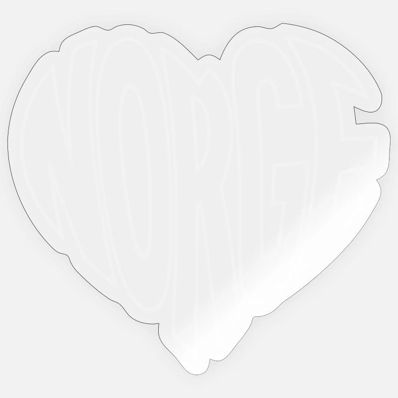Norge Heart Lettering - Sticker size S (10 x 10 cm) - transparent glossy
