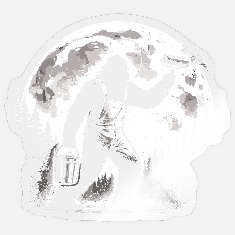 Peintres et Varnisseurs de Bigfoot - Sticker taille S (10 x 10 cm) - brillant transparent