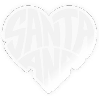 Santa Ana Heart Typo - Sticker size S (10 x 10 cm) - transparent glossy - Front