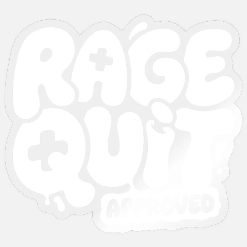 Rage Quit Approved Game Design - Sticker taille S (10 x 10 cm) - brillant transparent