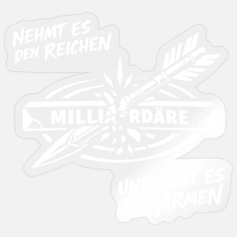 Nehmt Es Den Reichen - Sticker Größe S (10 x 10 cm) - Transparent glänzend