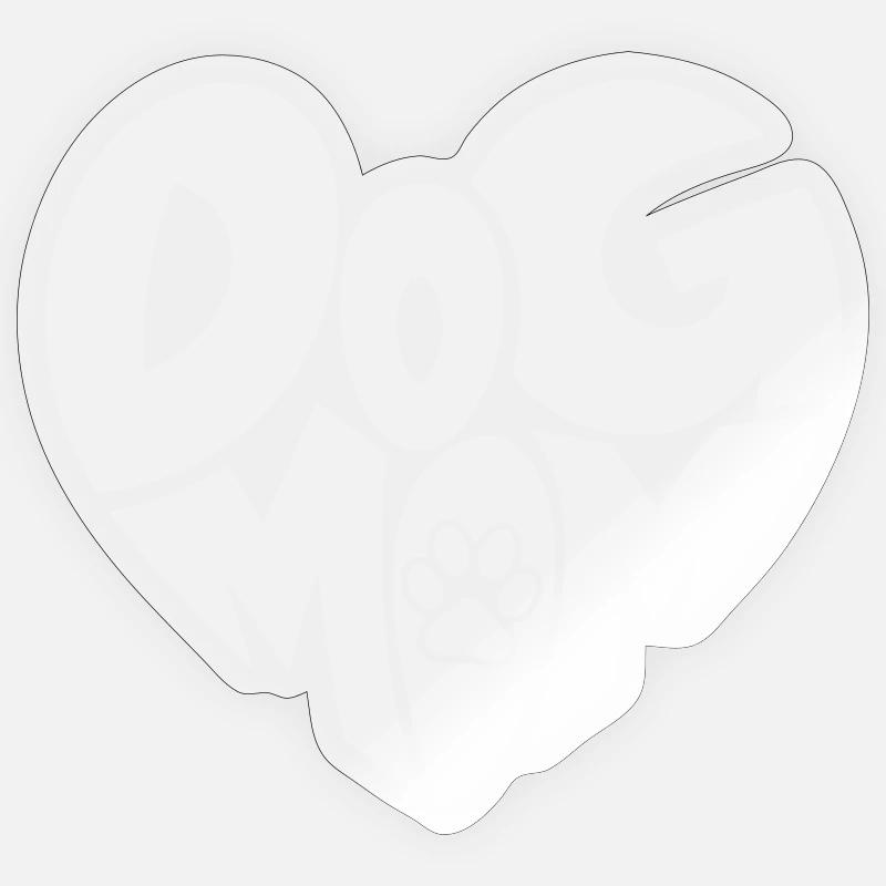Maman Chien Patte Cœur - Sticker taille S (10 x 10 cm) - brillant transparent