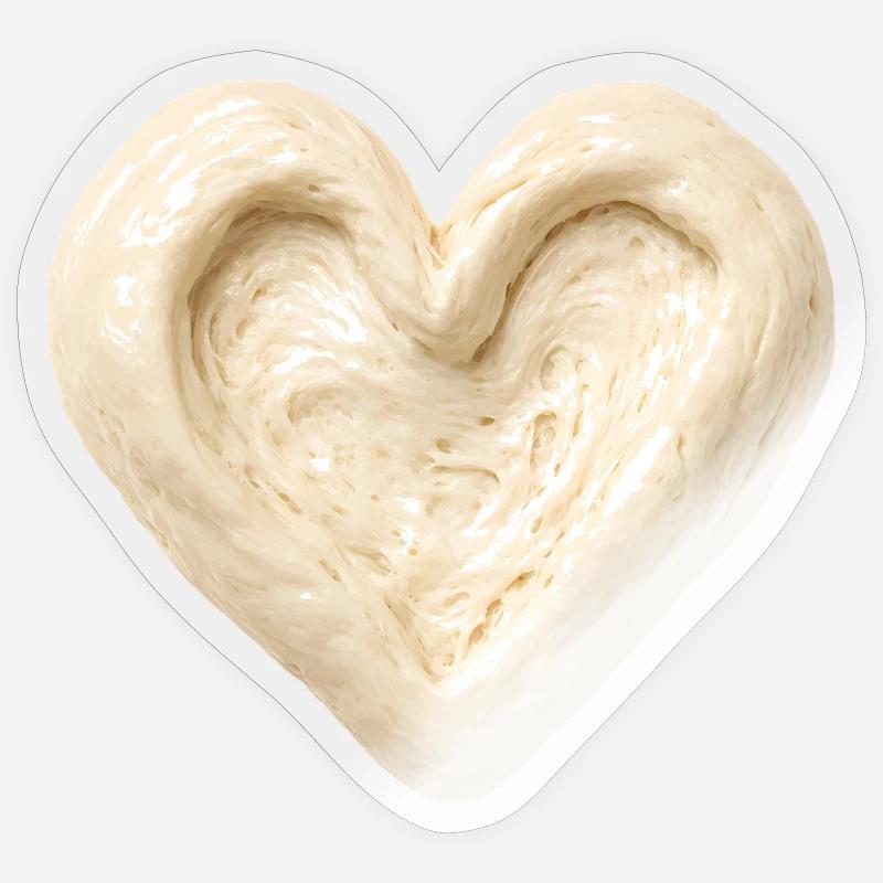 Sourdough Heart Baking Bread Dough Design Sticker size S (10 x 10 cm)
