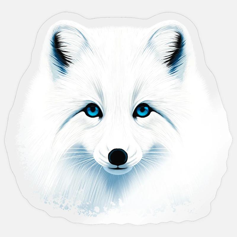 Renard polaire - Sticker taille S (10 x 10 cm) - brillant transparent