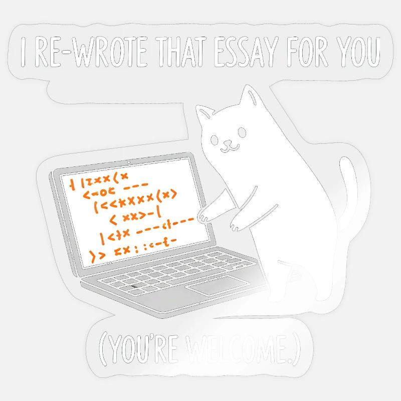 Code cat explique les tâches Sticker taille S (10 x 10 cm)