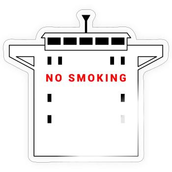 NO SMOKING - Rauchverbot Explosion Schiff Safety - Sticker Größe S (10 x 10 cm) - Transparent glänzend - Vorne