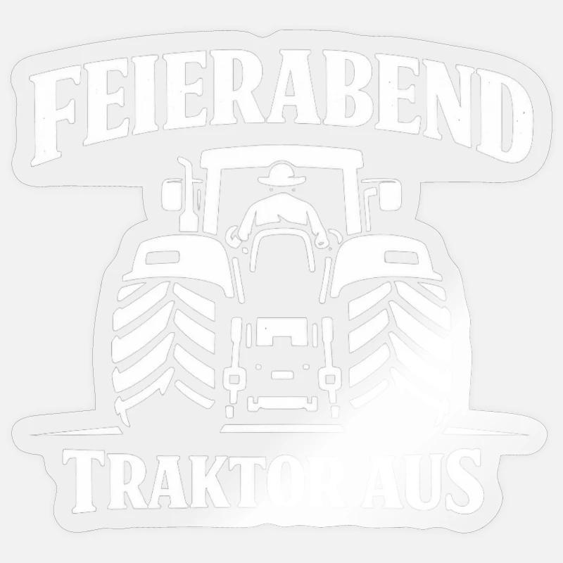 Feierabend Traktor Aus - Sticker Größe S (10 x 10 cm) - Transparent glänzend