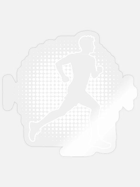 Geschenkidee für einen Running mit Running - Sticker Größe S (10 x 10 cm) - Transparent glänzend