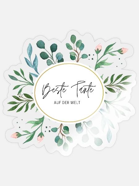 Beste Tante auf der Welt - Sticker Größe S (10 x 10 cm) - Transparent glänzend