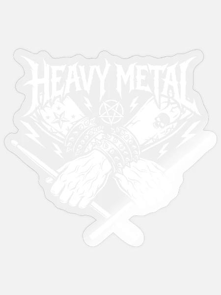 Heavy Metal Schlagzeuger | Drumsticks - Sticker Größe S (10 x 10 cm) - Transparent glänzend